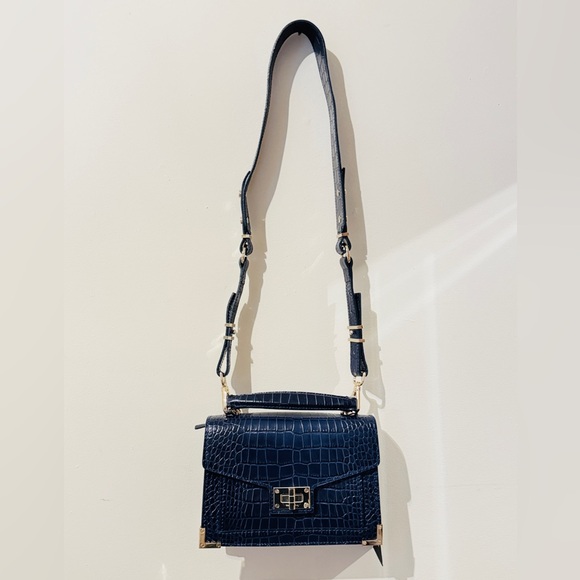 The Kooples Emily Croc-Embossed Leather Mini Crossbody Small NWT gold hardware - Picture 6 of 16